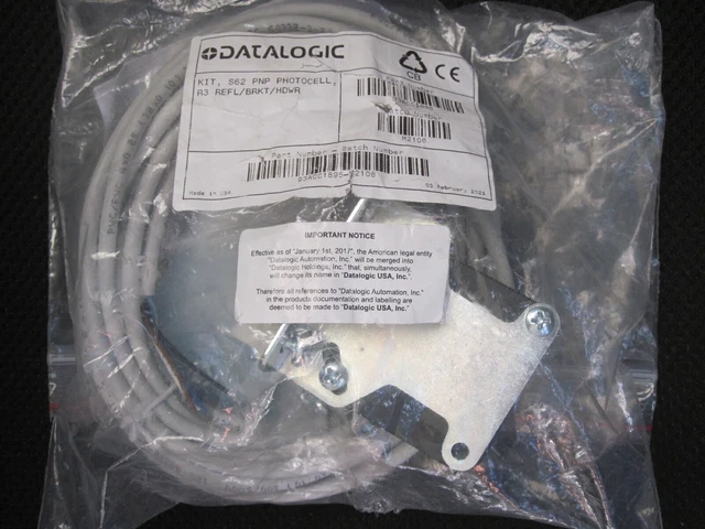 Datalogic 93ACC1895-M2106 Kit S62-PA-5-B01-PP Photoeye, Bracket, R3 Reflector &
