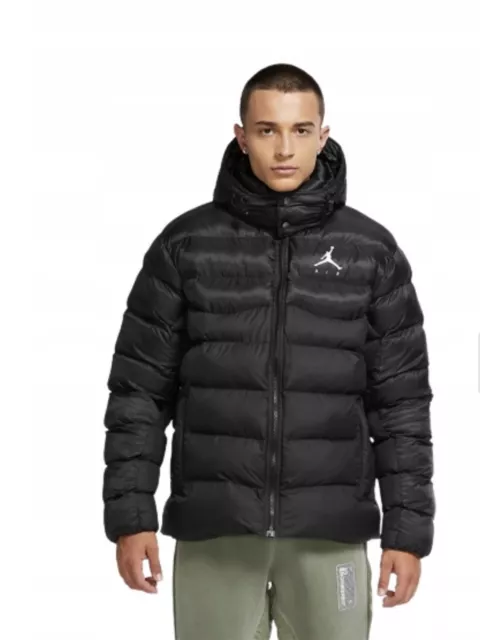 Nike Jordan Jumpman Air Puffer Coat Men’s XL bomber Jacket Black Hooded New