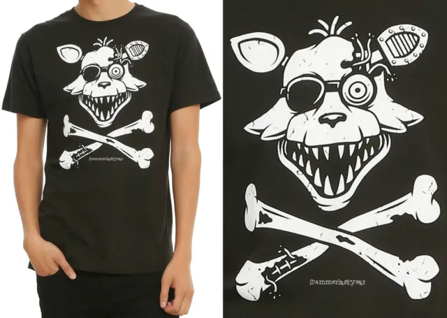 Game Five Nights at Freddy's Mangle Anime Black T-shirt Unisex Tee