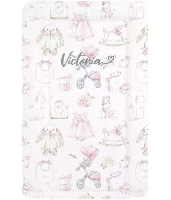 Vintage Design Nursery Baby Changing Mat - Pink Girls  - Can Be Personalised