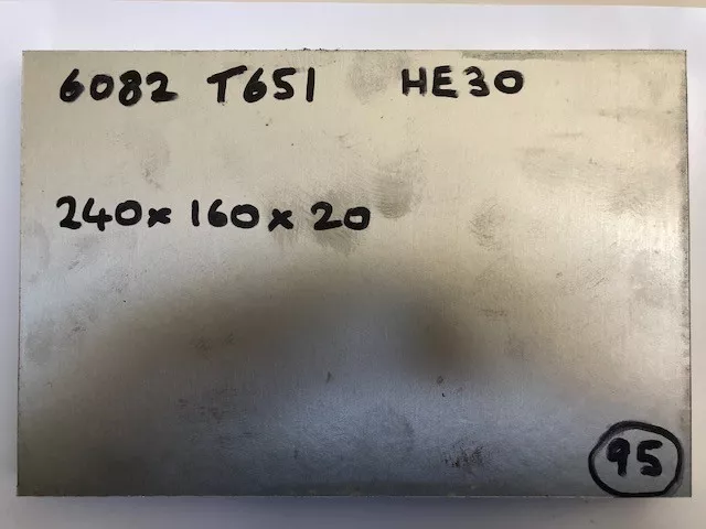 ALUMINIUM 6082 T651 SQUARE BILLET 240 x 160 x 20mm flat bar sheet plate 1/2"