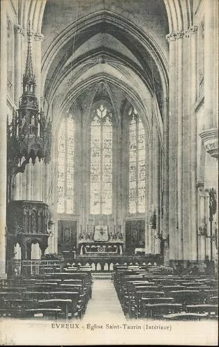 27 - cpa - EVREUX - Eglise Saint Taurin