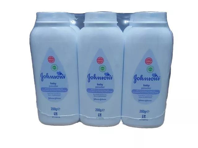 6x Johnsons Baby Powder Talc 200g