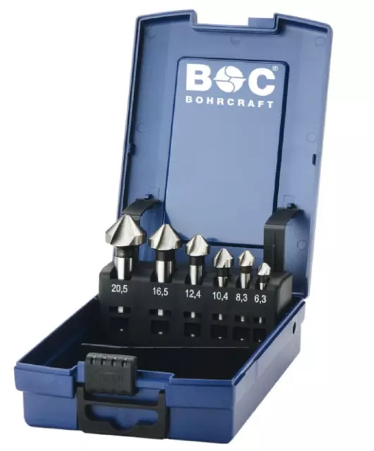 Bohrcraft Kegelsenker-Satz KS6-K Co HSS-E ABS-Box  6,3 - 20,5/ 6-teilig