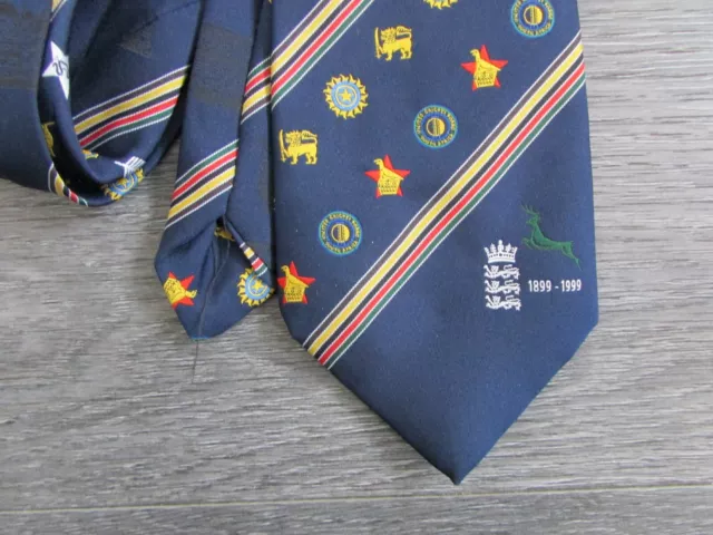 England & Nottinghamshire 1899 - 1999 with Various Country Motifs Cricket Tie