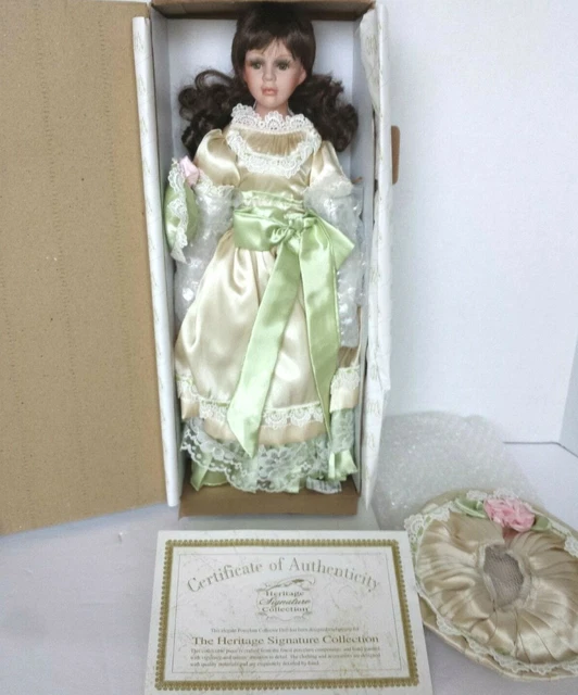 New Nrfb Heritage Signature Collection ~ Paige ~ Victorian Porcelain Doll W/ Coa