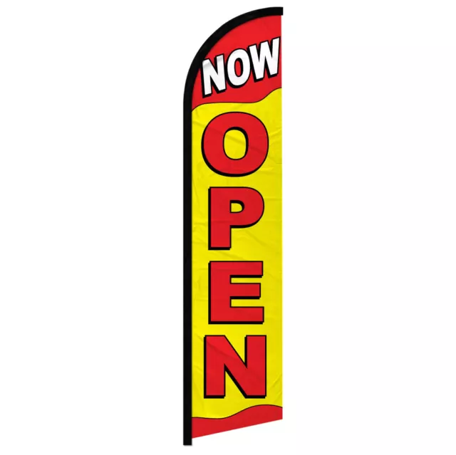 Now Open Full Curve Windless Swooper Flag Open Now YW/RD
