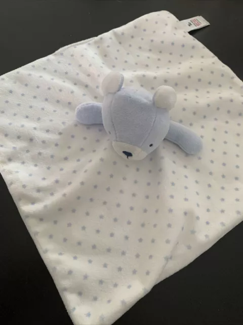 Tu Blue Star Teddy Bear Baby Comforter Soft Toy Cuddly Blankie Snug Doudou