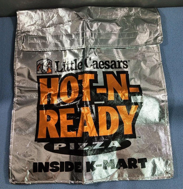 LITTLE CAESARS HOT-N-READY PIZZA K-MART SILVER FOIL DELIVERY BAG 18" x 16" x 5"