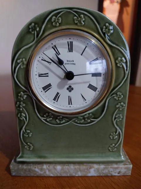 Knock Pottery Ireland Vintage Mantle Clock. Made in Ireland.