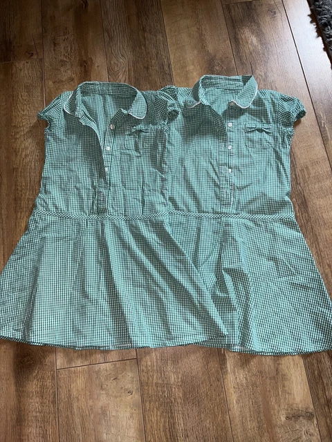 matalan green gingham girls summer school dress age 9