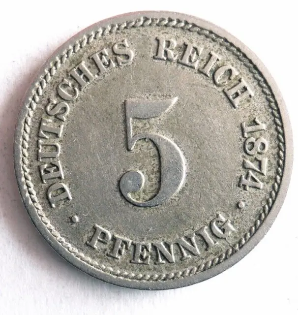 1874 German EMPIRE 5 PFENNIG - Excellent Coin German Bin #10