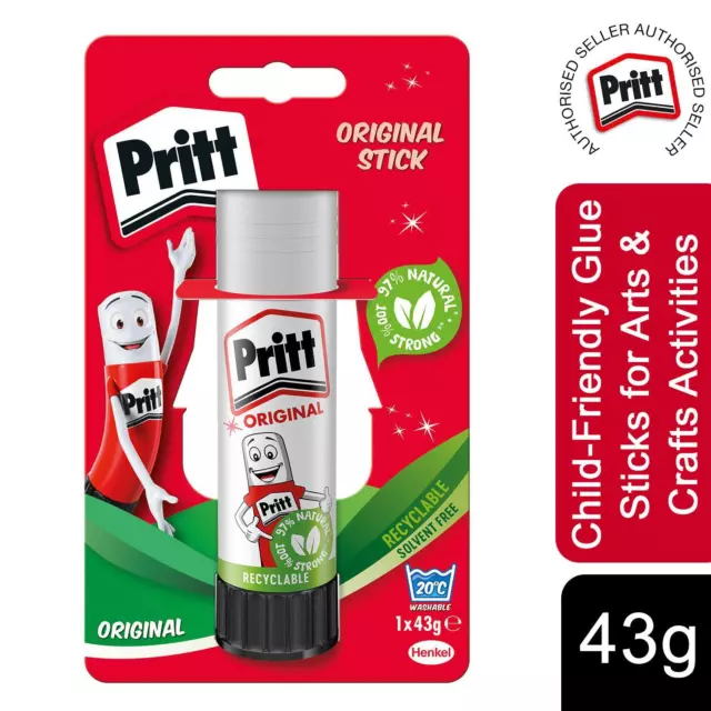 Pritt  Safe & Child-Friendly Glue Sticks for Arts & Crafts Activities, 43 g