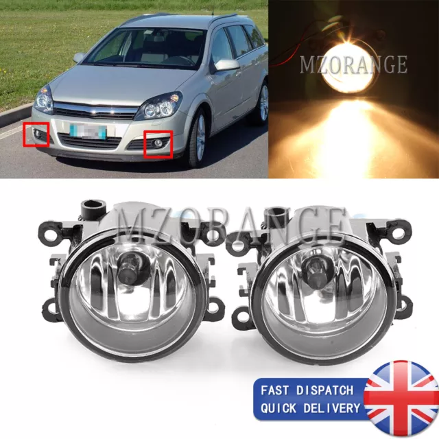 PAIR LEFT RIGHT Side Front White Fog Lights Lamps For OPEL ASTRA H