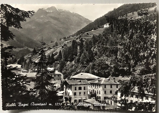 Foto Cartolina Rabbi Bagni - Albergo Vittoria - Trento - Fg Vg 1960