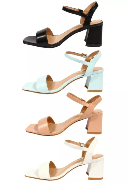 SANDALI DONNA TACCO Largo Medio Basso Scarpe Aperte Decollet
