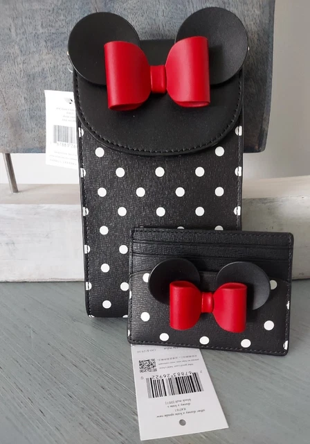 NWT Disney x Kate Spade NY Minnie Mouse North South Flap Phone Crossbody SET
