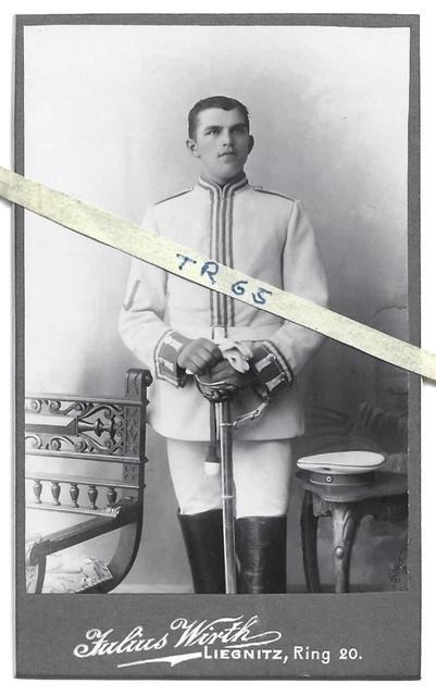 CDV Foto Portrait Kavallerie Leib-Kürassier-Reg. Großer Kurfürst Nr.1 Breslau