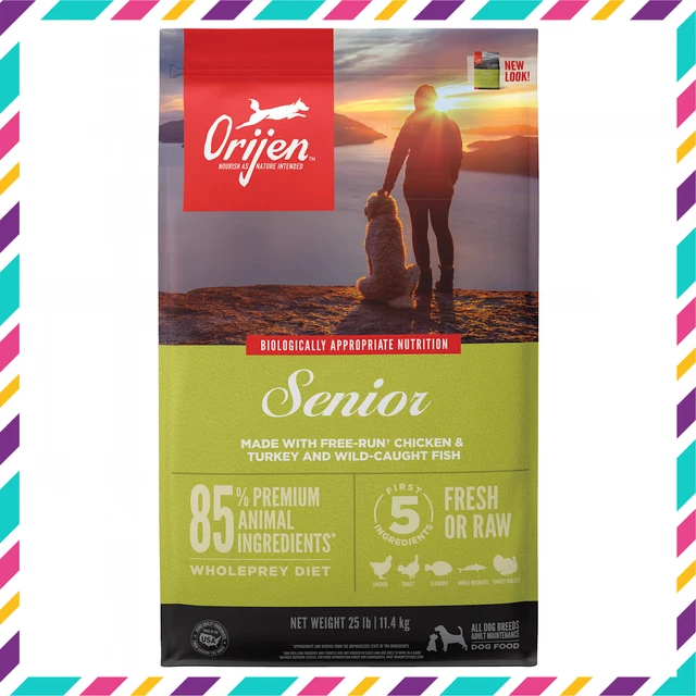 ORIJEN Senior Grain Free High Protein Fresh & Raw Animal Ingredients 25 lbs
