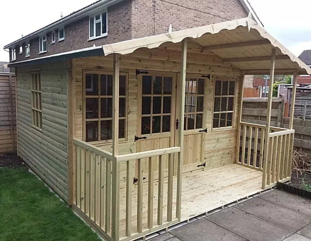 Apex Summer House Wooden Pressure Treated Timber Garden Office T&G 14Mm Shed