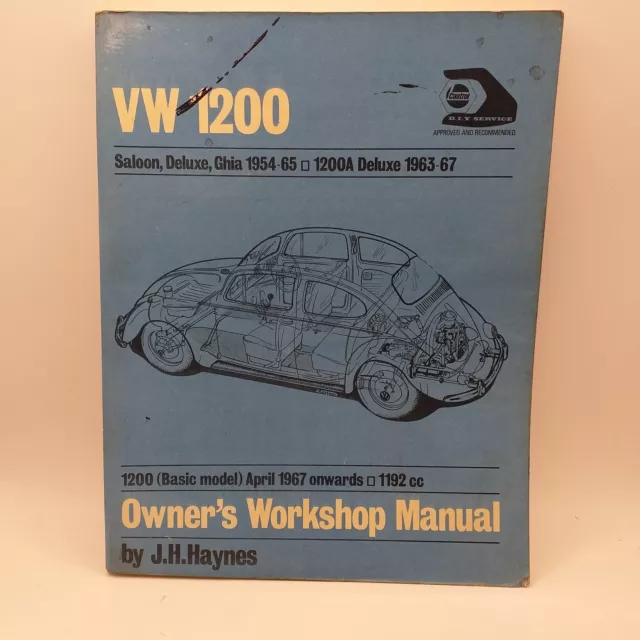 HAYNES Vintage VW 1200 Beetle Bug Owners Workshop Manual (H18)