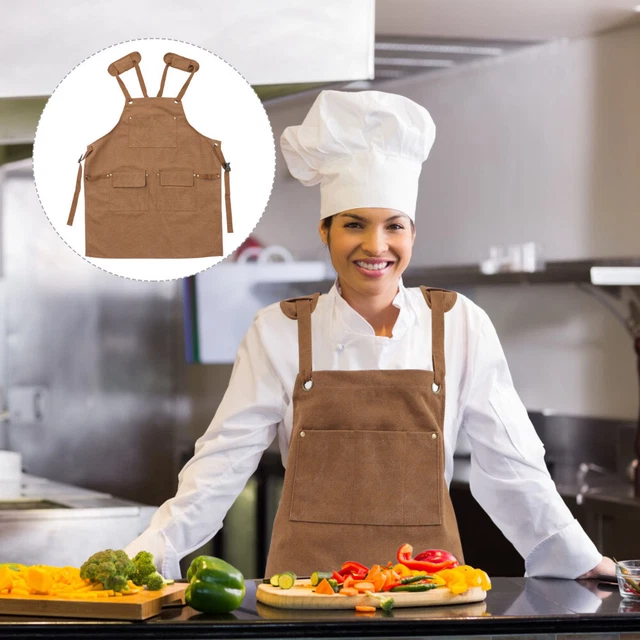 Grembiule Da Lavoro Per Uomo/donna, Grembiule Da Cucina, Cinturino Regolabile, Tela Con 3 Tasche Grembiule Da Falegnameria Per Barbecue Fornaio Carpentiere Tatuatore Barbiere Barista Pittor 85400301