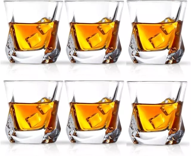 Set Bicchieri Whisky Bicchiere Cocktail e Whiskey Cristallo Regalo 300ml 6 Pezzi