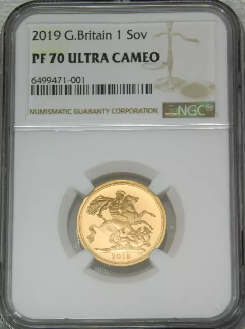 2019 Great Britain Gold 1 Sovereign NGC PF70 ULTRA CAMEO Low Mintage #A661