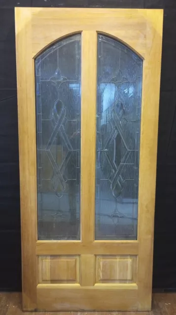 Wood & Leaded Glass Exterior Door 36" x 80"