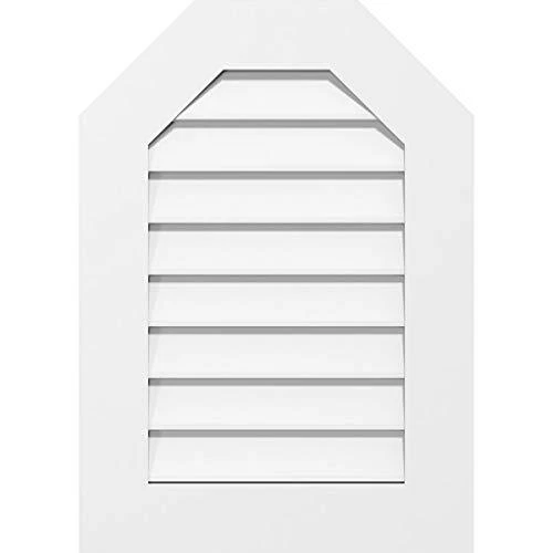 GVPOT34X2201SN Octagonal Top Surface Mount PVC Gable Vent, 34"W x 22"H, Facto...
