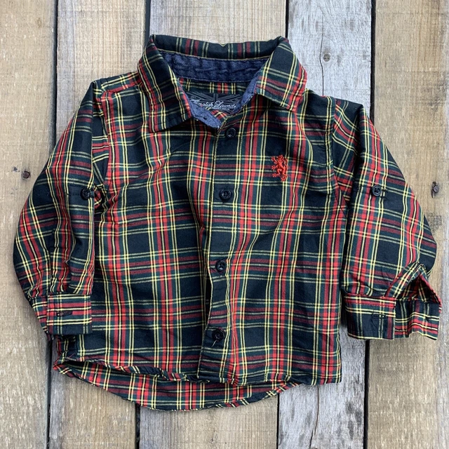 English Laundry Bambini Plaid Pulsante Anteriore Maglia Taglia 18M