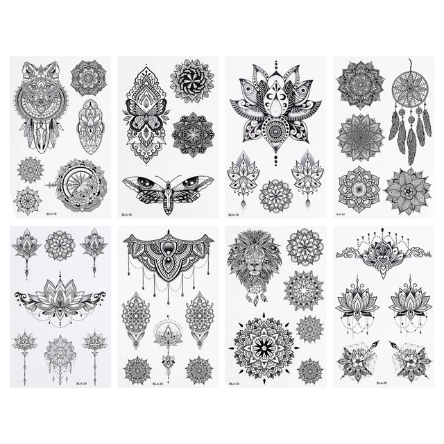 8 Pcs Tattoo-Aufkleber Papier Für Körpertattoos Dauerhafte Tätowierungen Frauen