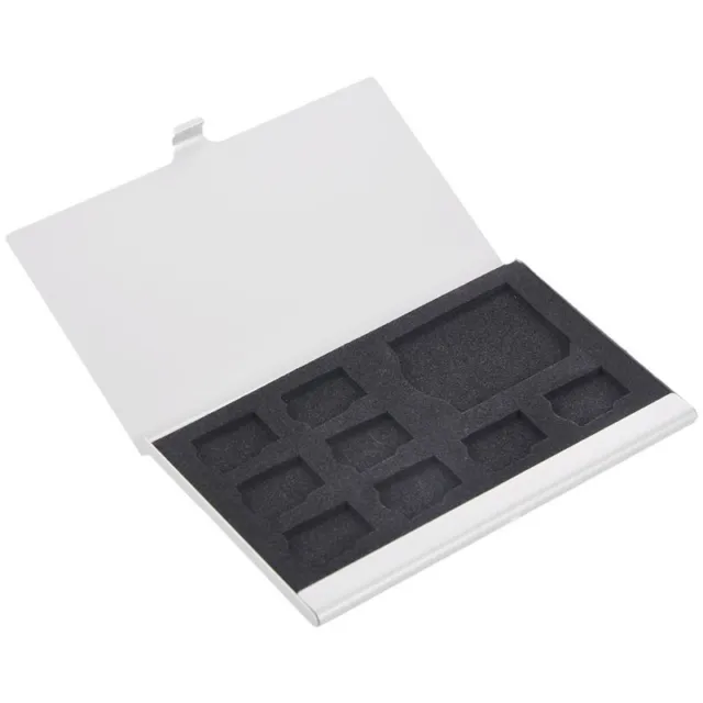5X(9 Micro-SD/SD Speicherkarte Aufbewahrung Halter Box Schutz Metall Hüllen 8 TF&1 SD