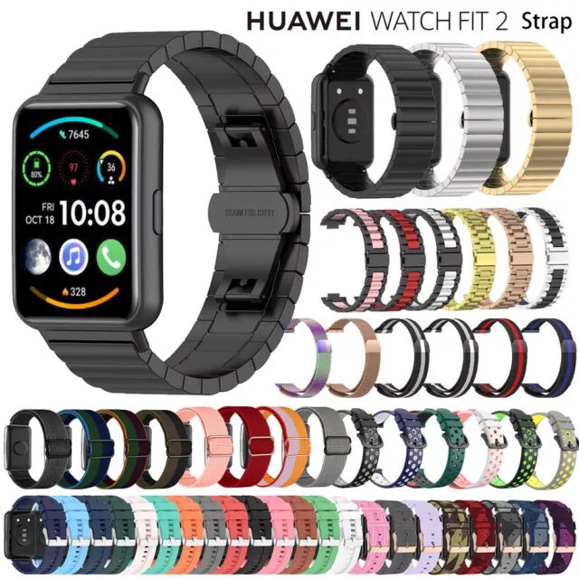 Für Huawei Watch Fit 2 Smart Watch Edelstahl/Nylon/Silikon Ersatzarmband Armband