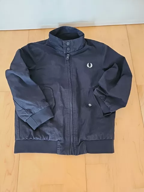 ⭐Fred Perry Kids Harrington-Jacke⭐Bomber Blouson | Blau-Schwarz |Gr. 104, 3-4 J.