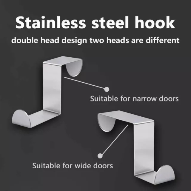 Over Door Hooks Hanger Holder Stainless Steel Double Side Cabinet Clothes Hanger 2