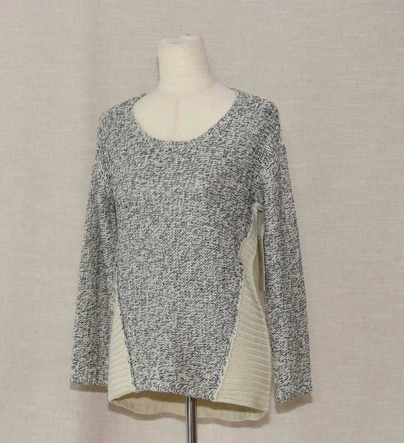 ModCloth Mellow Medley Twist Knit Classic Oversized Sweater Fits S Navy Ivory
