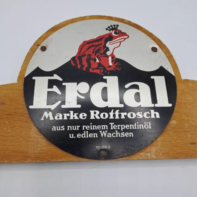 Für altes Erdal Rotfrosch Holzregal / Verkaufsspender Schrankaufsatz Ersatzteil