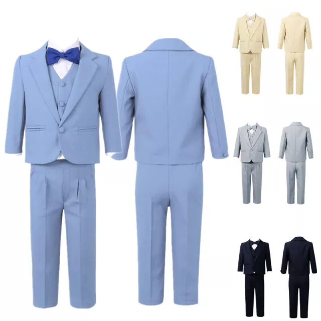 Abito ragazzo 5 pezzi gentiluomo abito bambino matrimonio battesimo comunione outfit