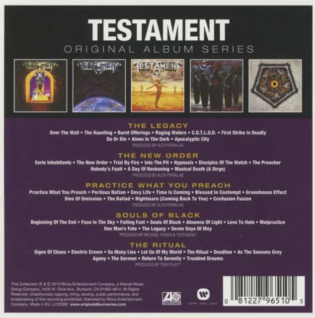 Testament Original Album Series 5Cd Album Set (2013) 2