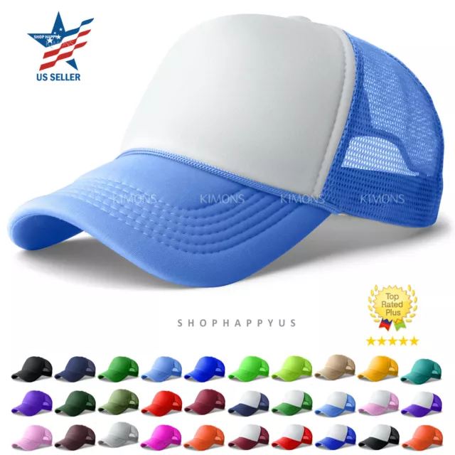 Trucker Hat Foam Mesh Baseball Cap Snapback Adjustable Plain Solid Men Hats Caps