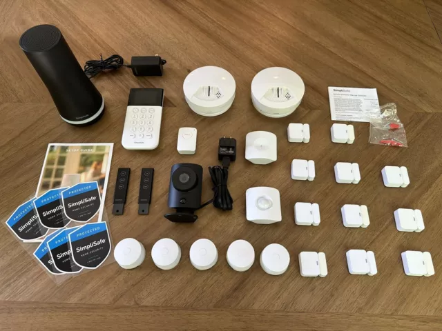 SimpliSafe System 26 pcs, Base Station Keypad Camera Motion Entry Sensors Fobs