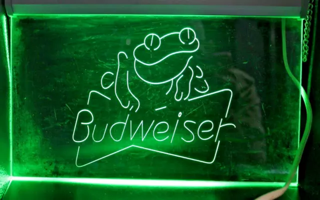 Budweiser Frog Light-Up Sign for Bar Man Cave Pub Garage