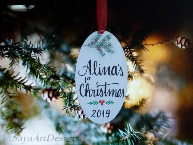 Primera Navidad de Bebe. Adorno Colgante de Navidad, Regalo Personalizado.