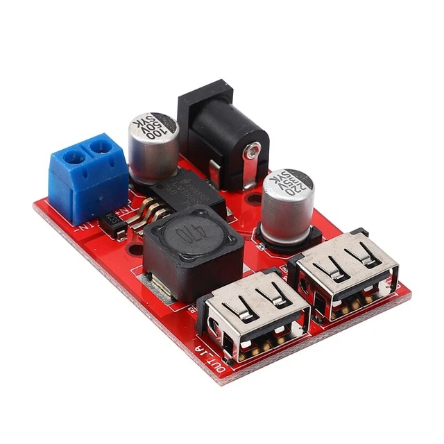 LM2596 LM2596S Dual USB DC-DC 9V 12V 24V 36V to 5V 3A Step-Down Waste Heat4599