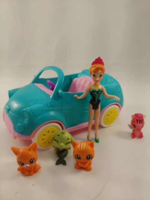 2018 Chelsea Mattel Barbie Convertible Car w/ Random Disney Princess & Pets LOT!