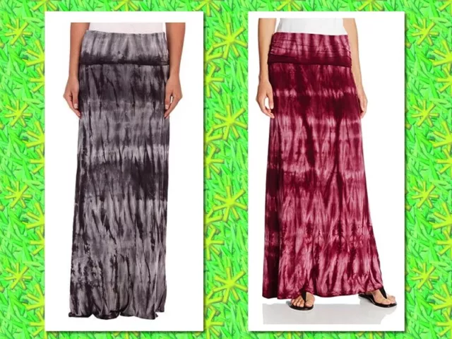 WINE OR GRAY Large NWT Juniors Roxy Star Crossed Tie Dye Maxi Skirt