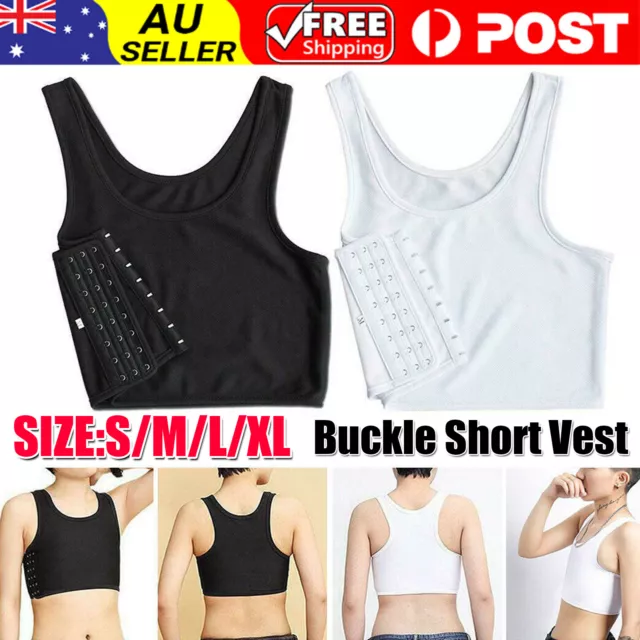 BLACK XL LESBIAN Zip Breast Chest Binder Tomboy FTM Bandage Y6Y9 S-4XL.  Crop Z8 $10.82 - PicClick AU