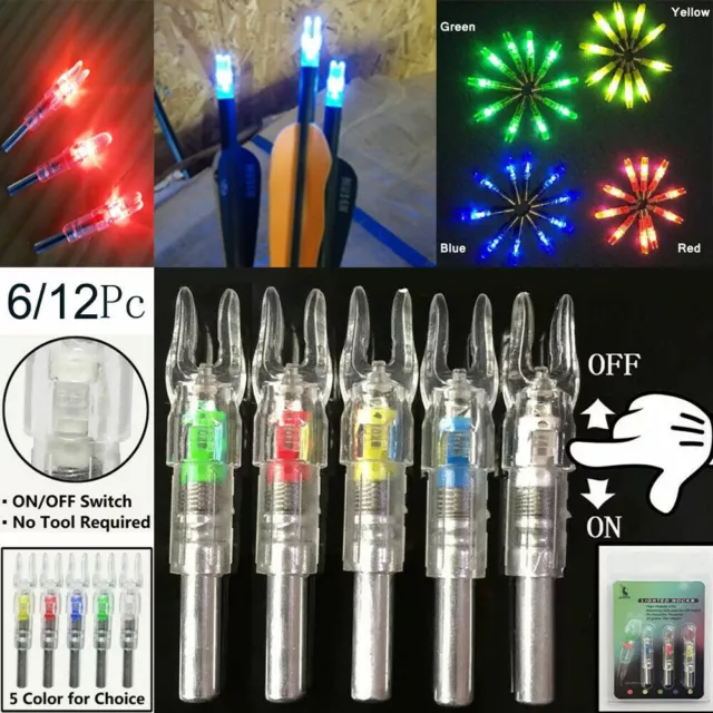US Automatic LED Shooting Archery Arrows Lighted Nocks ID 6.2mm Arrow Nock Tail