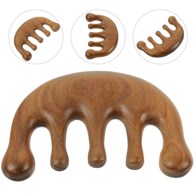 Masseur de Cuir Chevelu en Bois de Santal - Peigne en Bois de Cerf pour Femme - Outil de Massage Portatif pour les Soins